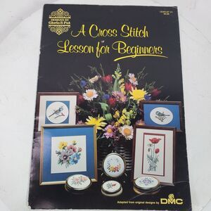 Vintage 1988 Cross Stitch Lesson for Beginners Leaflet